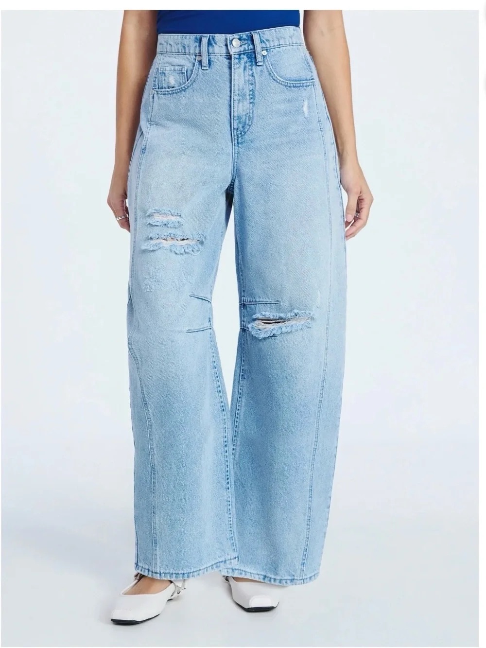 Scoop Barrel Light Wash Distressed Jeans - Size 16, NWT